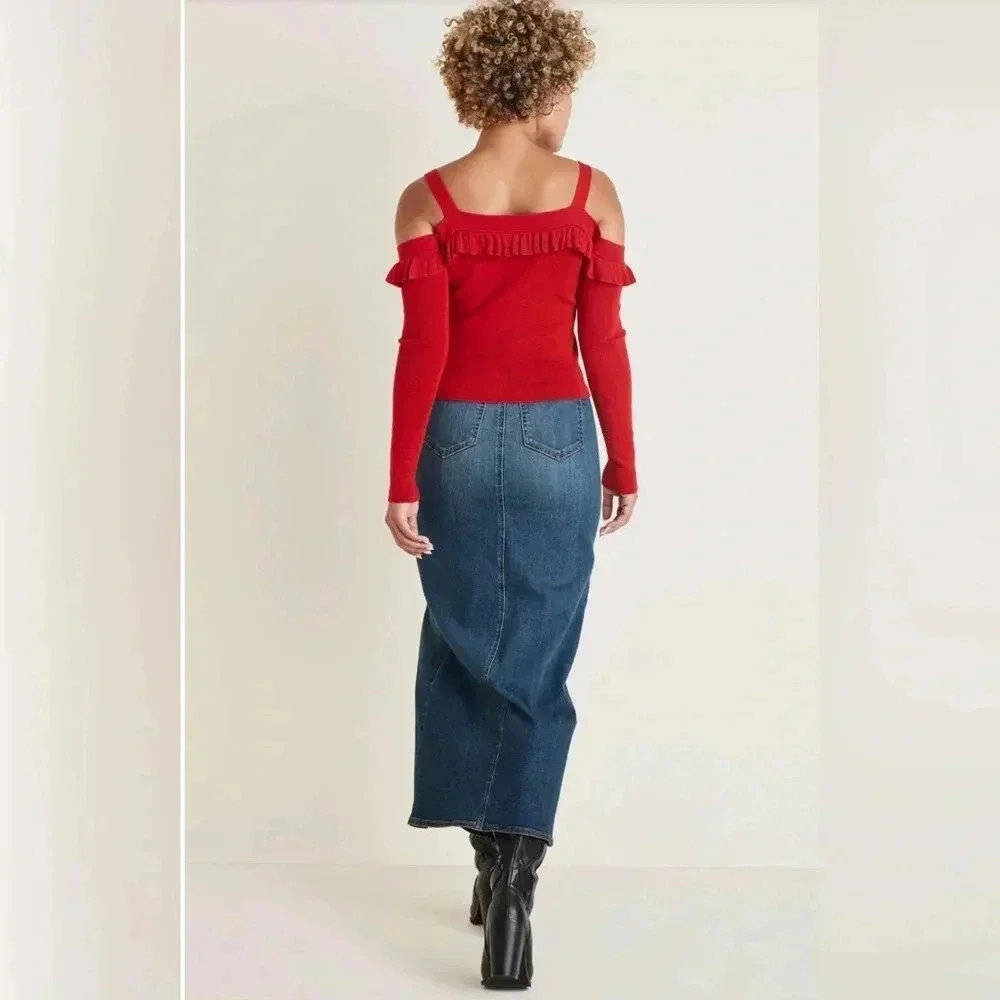 Cold Shoulder Ruffle Top